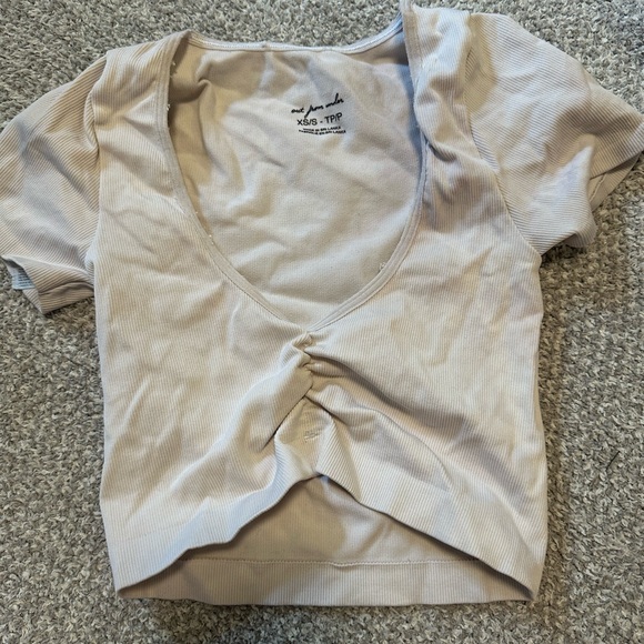 Urban Outfitters Tops - Urban Outfitters light Gray Ruched crop top